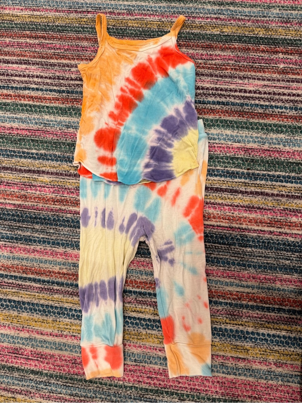 Kids Tie-Dye Tank & Jogger Set - Multi Color- 6-12 months